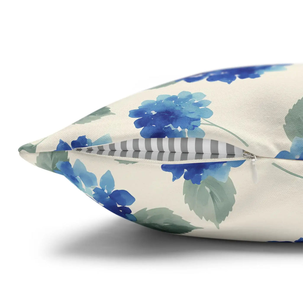 Blue Hydrangea Floral Pillowcase - Watercolor Garden Design - DipaliZ