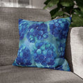 Blue Hydrangea Square Pillowcase - Coastal Serenity Decor - DipaliZ