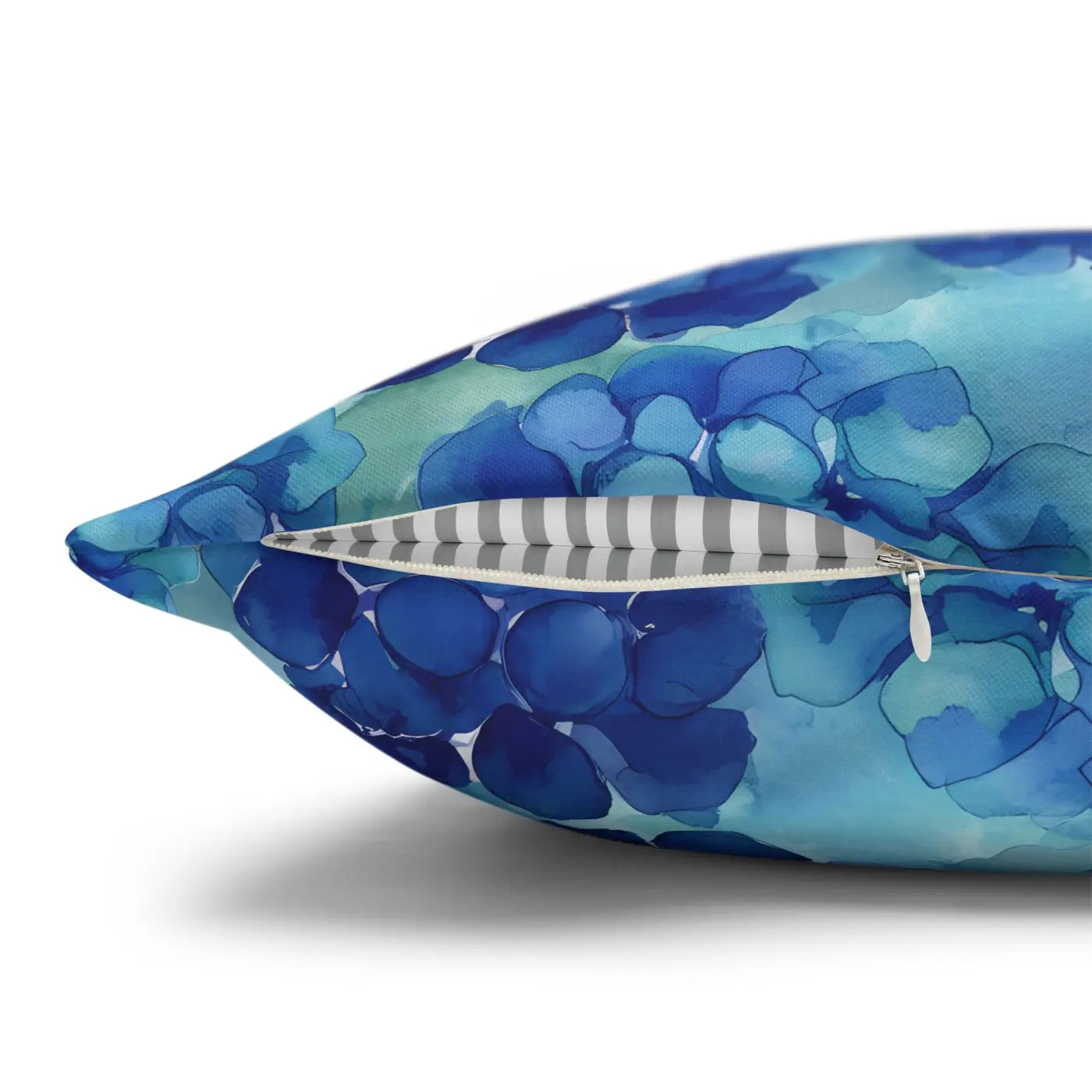 Blue Hydrangea Square Pillowcase - Coastal Serenity Decor - DipaliZ