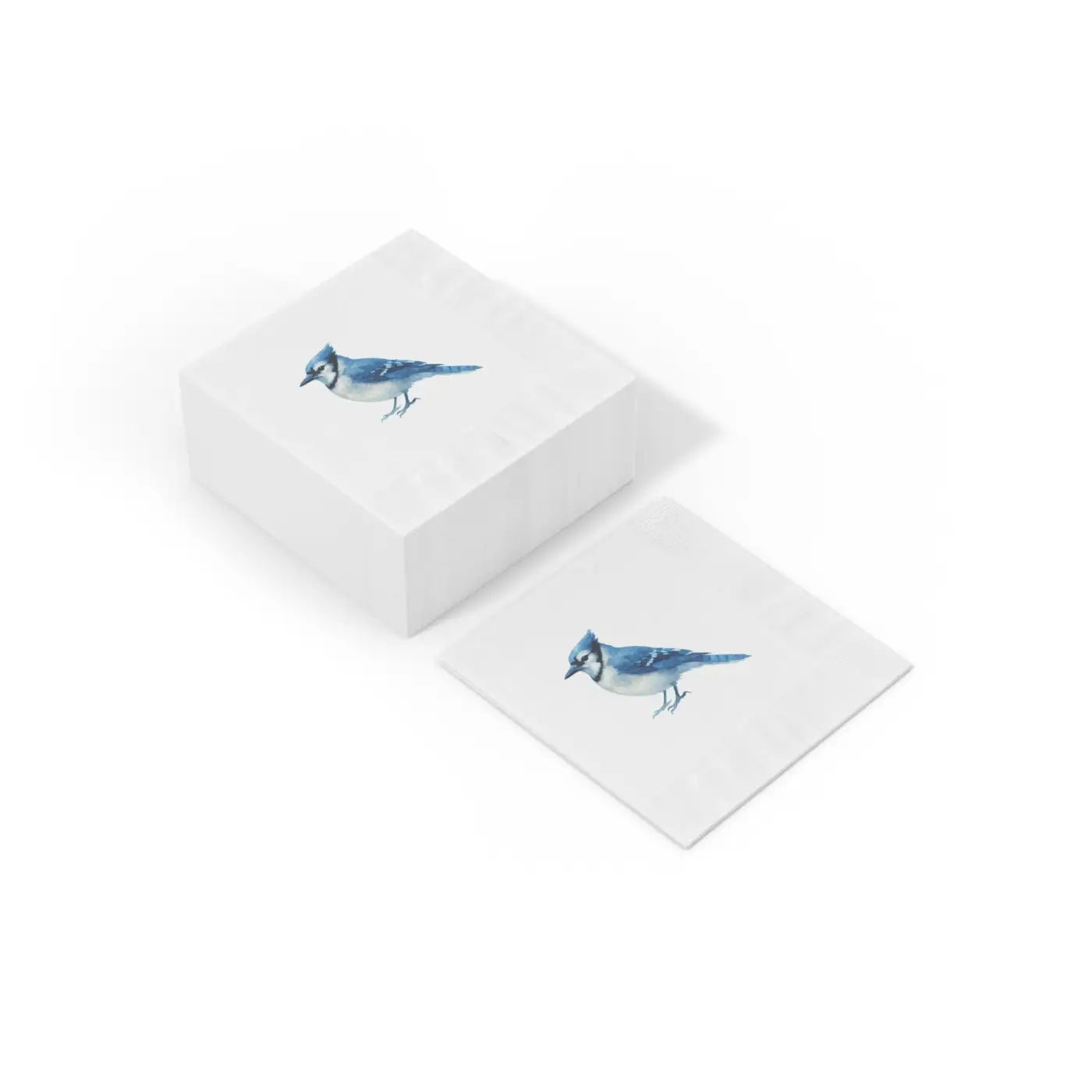 Premium Blue Jay Party Napkins - Elegant White Coined - DipaliZ