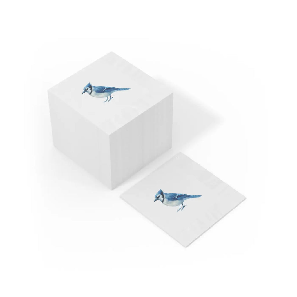 Premium Blue Jay Party Napkins - Elegant White Coined - DipaliZ