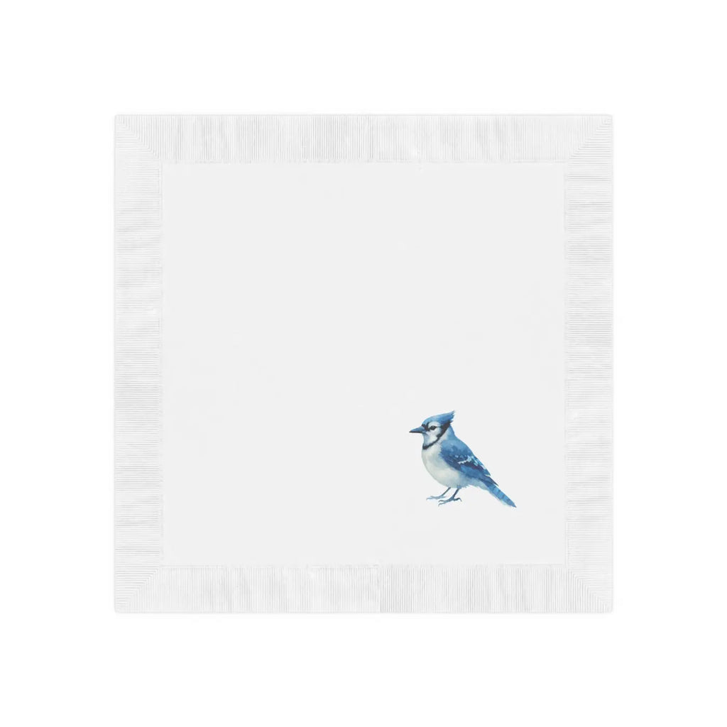 Premium Blue Jay Party Napkins - Elegant White Coined - DipaliZ