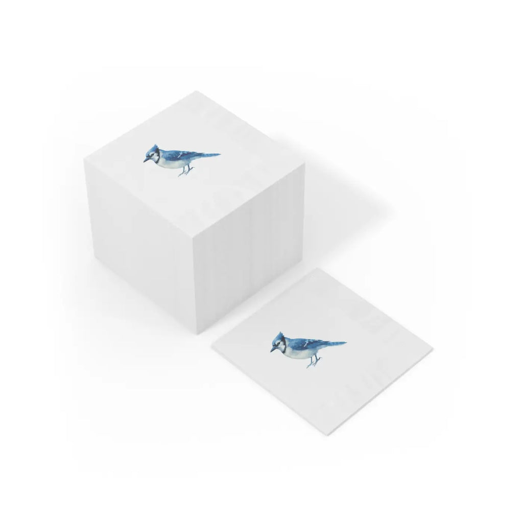 Premium Blue Jay Party Napkins - Elegant White Coined - DipaliZ