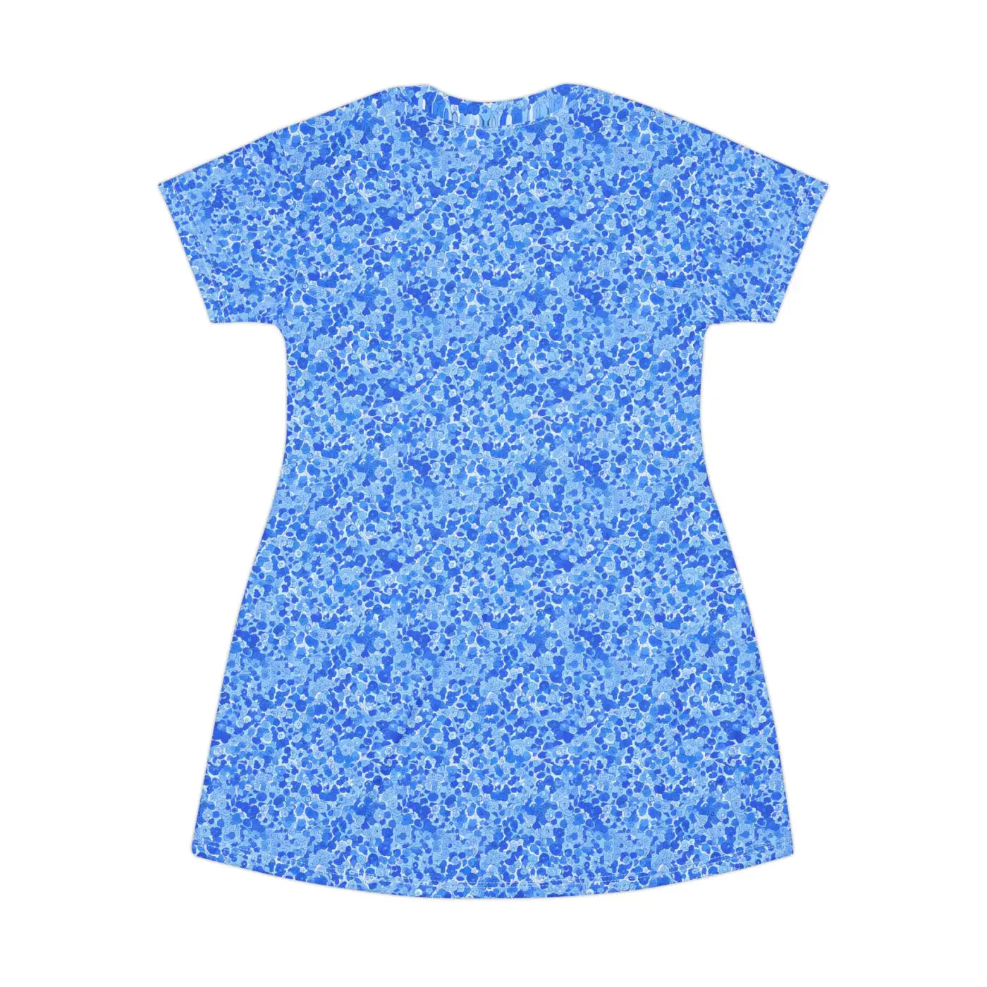 Blue Mosaic T-Shirt Dress - Casual Summer Beachwear - DipaliZ