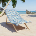 Blue Plaid Beach Towel - Cotton Loop Backing - DipaliZ