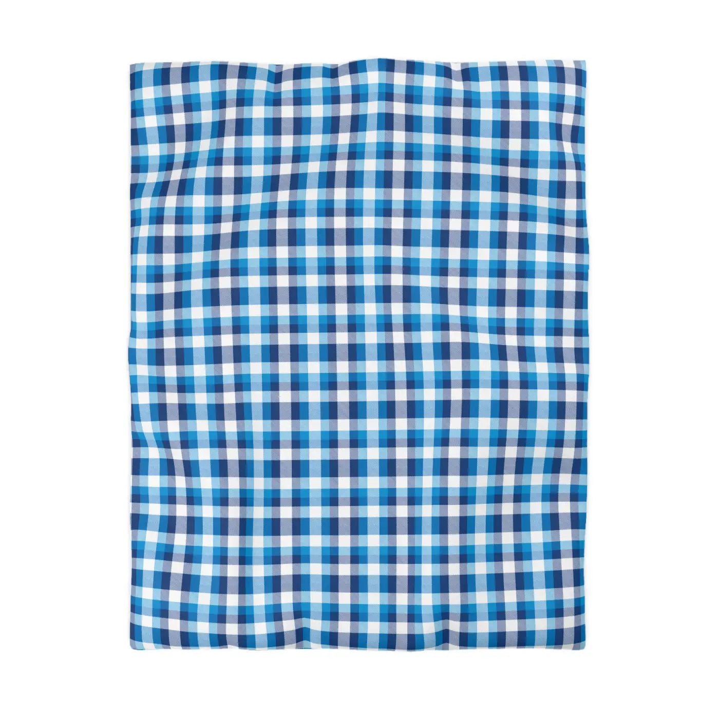 Blue Plaid Microfiber Duvet Cover - Cozy Brushed Bedding - DipaliZ