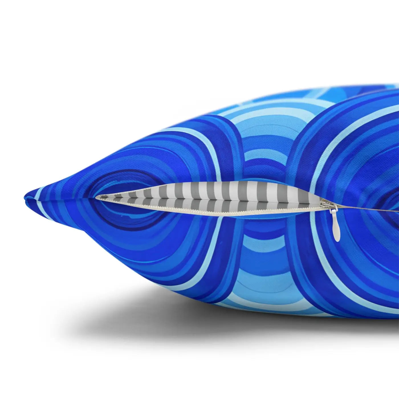 Blue Retro Wave Square Poly Canvas Cushion Cover - DipaliZ