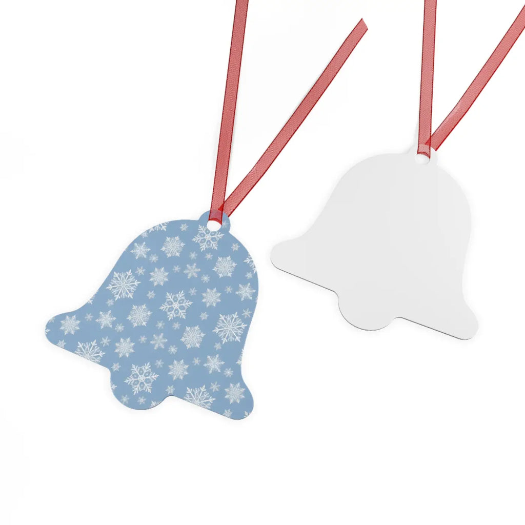 White Aluminum Metal Ornament - Winter Snow Design - DipaliZ