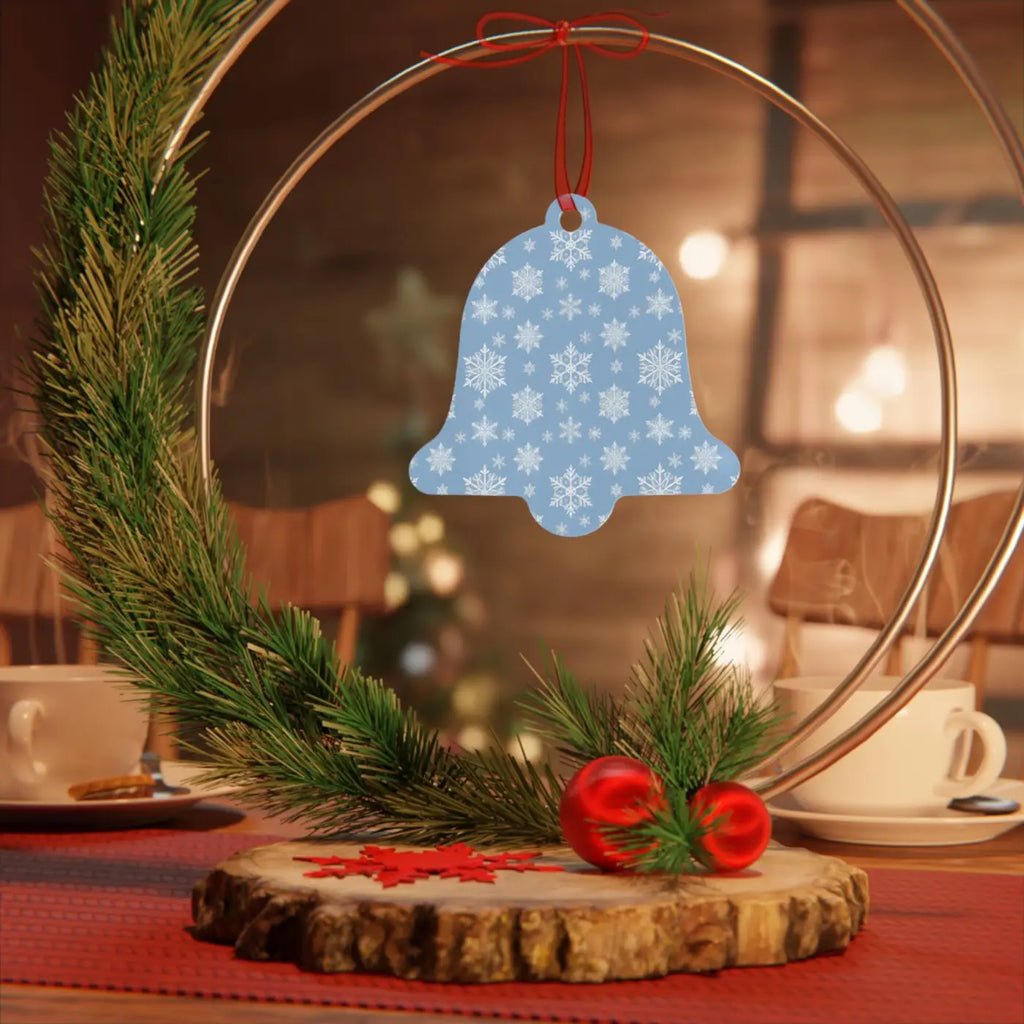 White Aluminum Metal Ornament - Winter Snow Design - DipaliZ