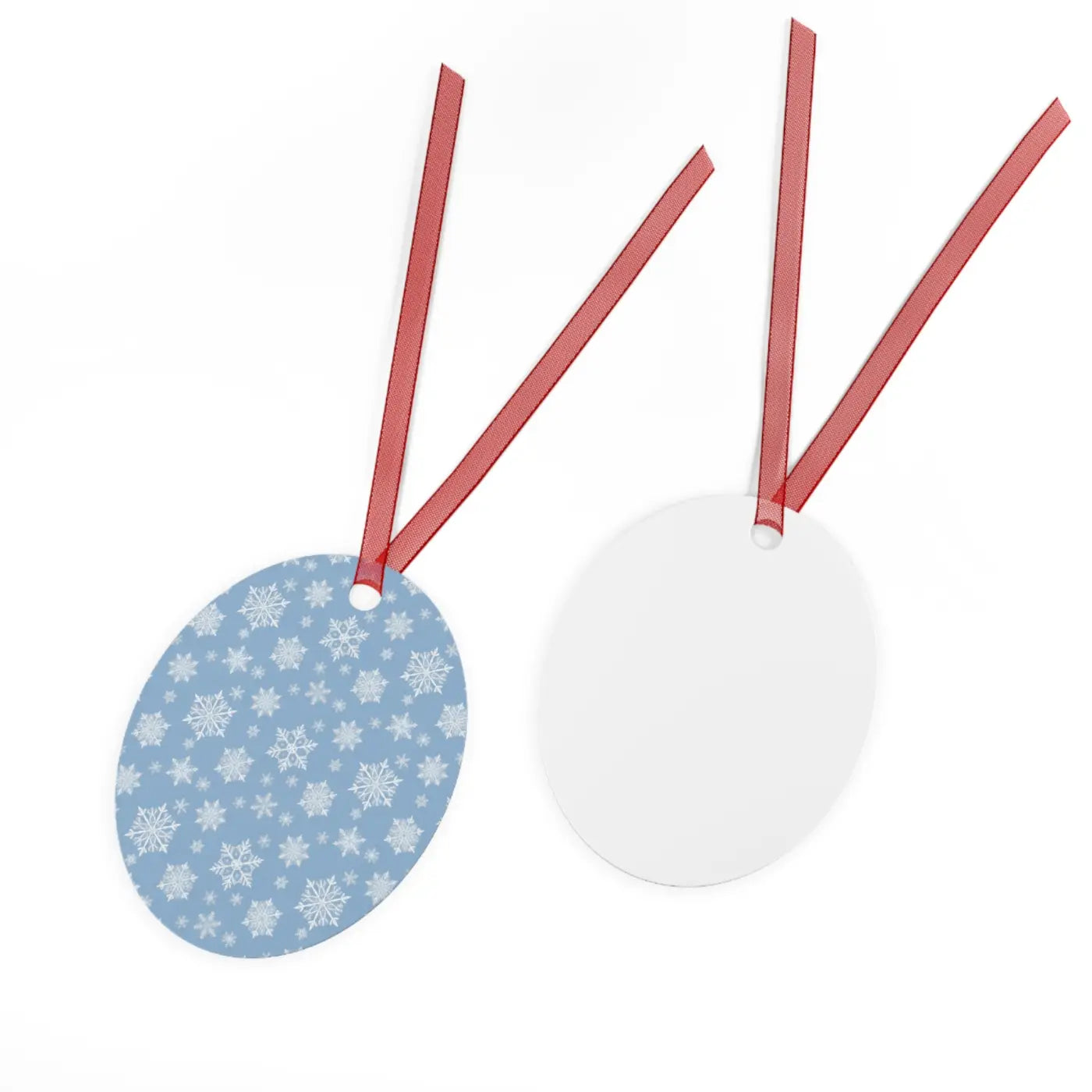 White Aluminum Metal Ornament - Winter Snow Design - DipaliZ