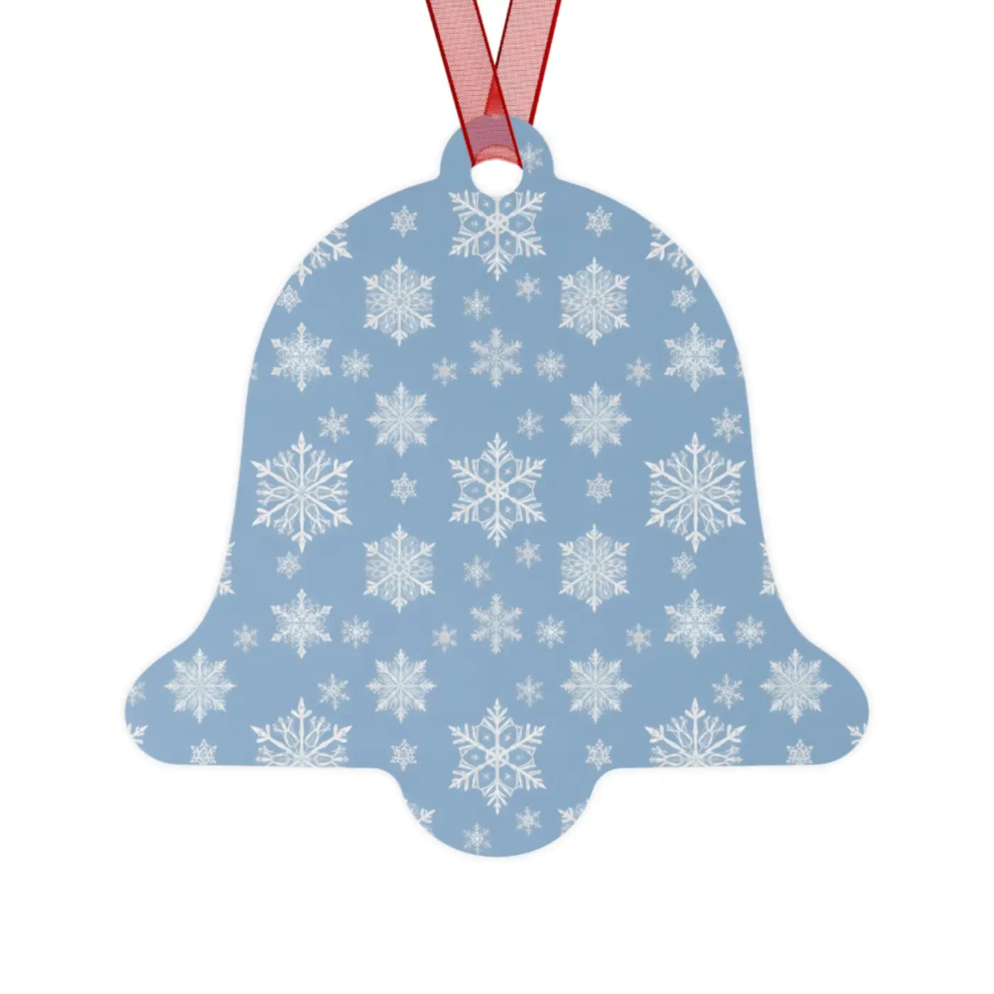 White Aluminum Metal Ornament - Winter Snow Design - DipaliZ
