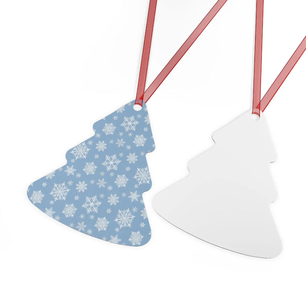 White Aluminum Metal Ornament - Winter Snow Design - DipaliZ