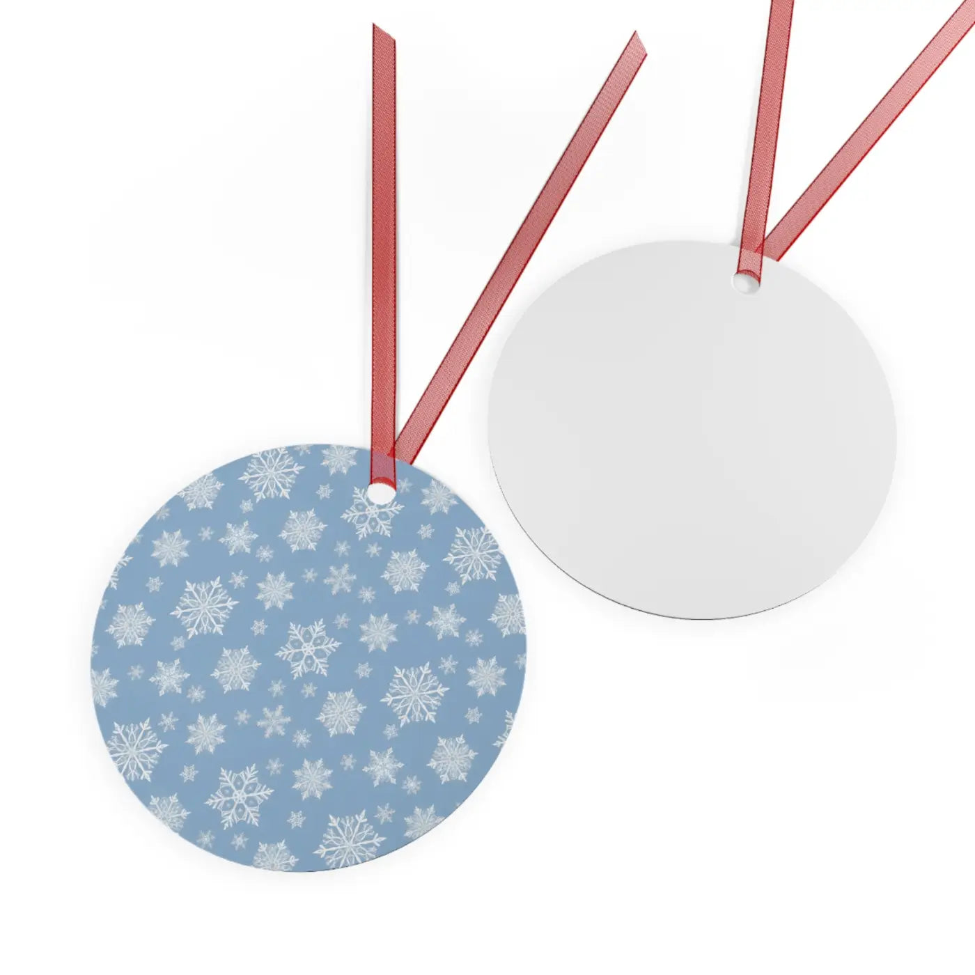 White Aluminum Metal Ornament - Winter Snow Design - DipaliZ