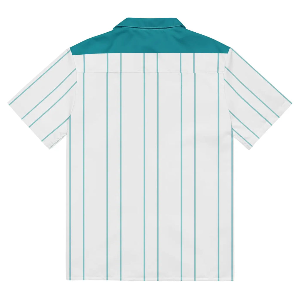Leaf Emblem Shirt - Moisture Wicking Cool Blue Stripes - DipaliZ