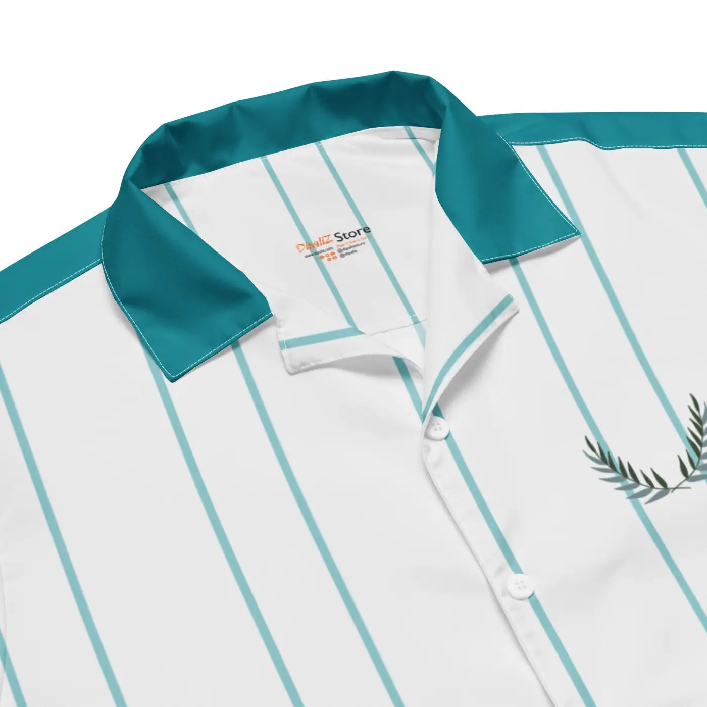 Leaf Emblem Shirt - Moisture Wicking Cool Blue Stripes - DipaliZ