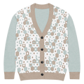 Geometric Print Cardigan - Taupe Nature-Inspired Style - DipaliZ