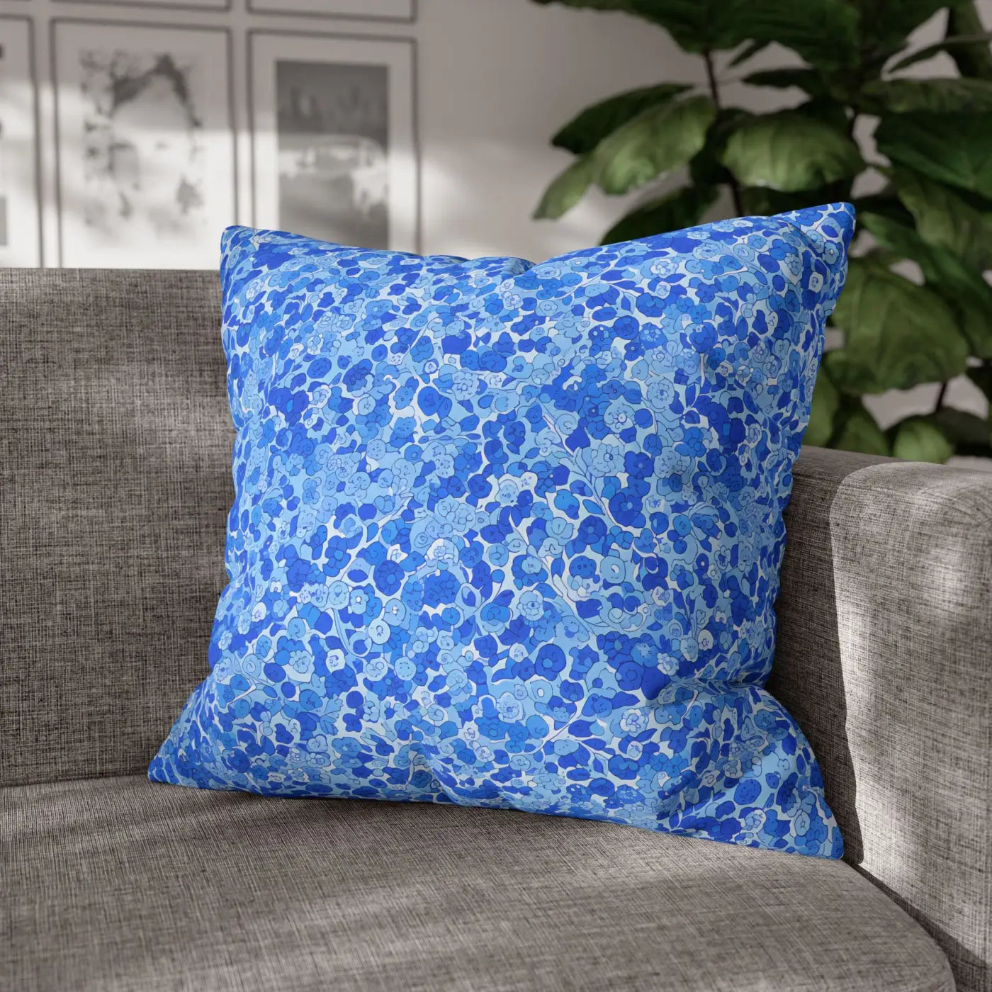Blue Watercolor Dot Cushion - Ocean Inspired Decor - DipaliZ