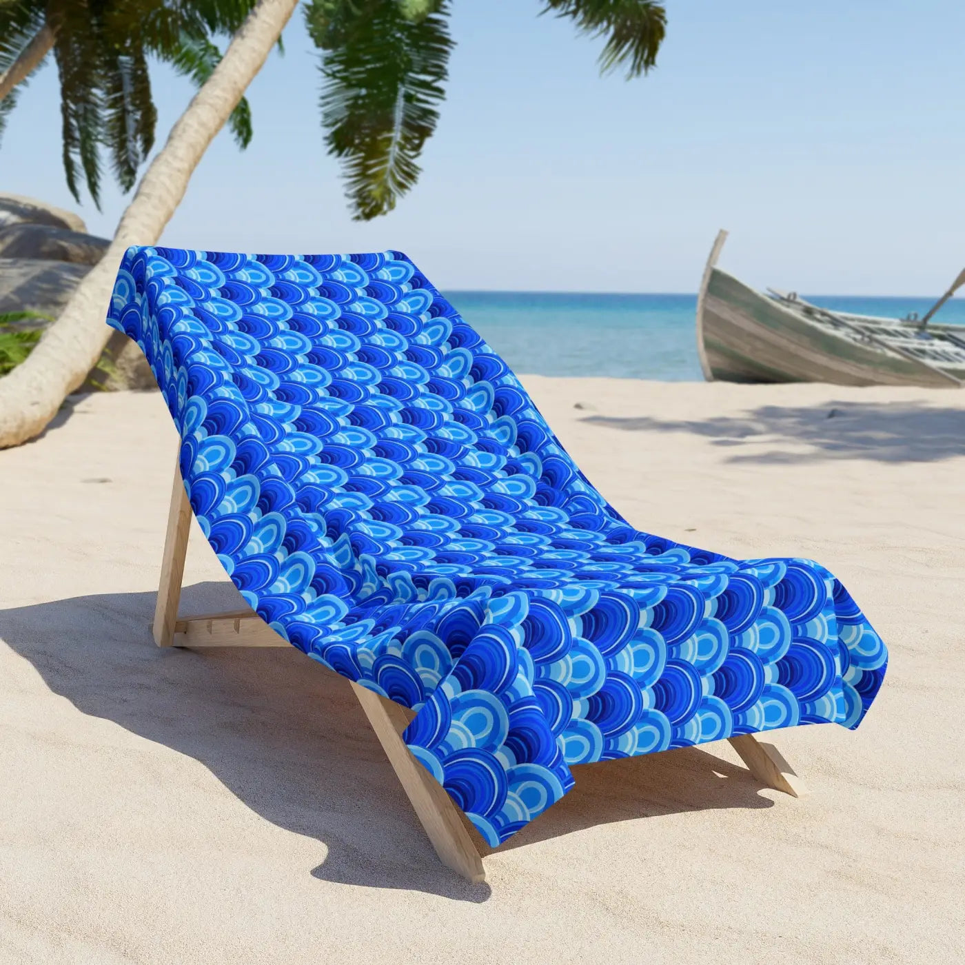 Wave Pattern Beach Towel - Reinforced Edges for Coastal Adventure - DipaliZ