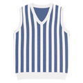 Stripe Knit Vest - Nautical Style with Jacquard Detailing - DipaliZ