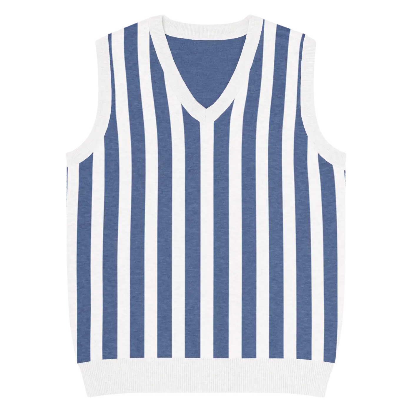 Stripe Knit Vest - Nautical Style with Jacquard Detailing - DipaliZ