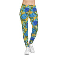 Yellow Floral Leggings - Vibrant Yoga Everyday Wear - DipaliZ