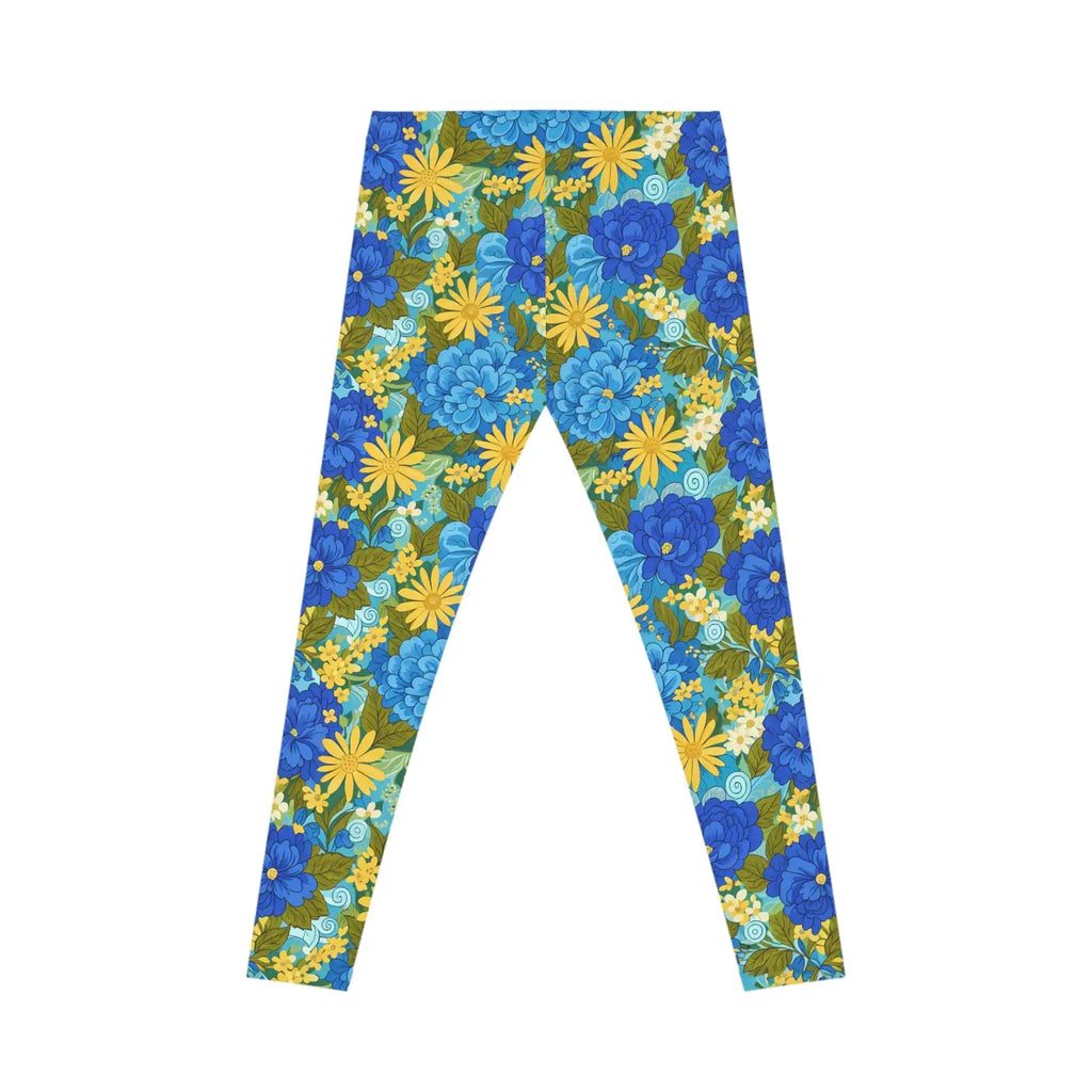 Yellow Floral Leggings - Vibrant Yoga Everyday Wear - DipaliZ