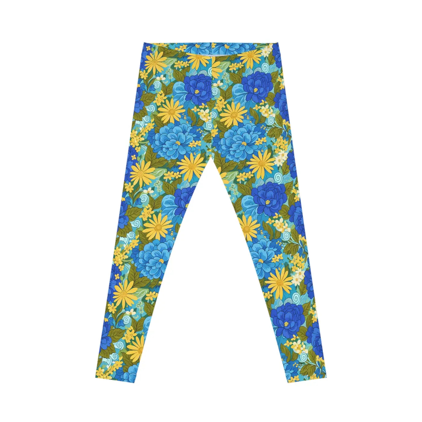 Yellow Floral Leggings - Vibrant Yoga Everyday Wear - DipaliZ