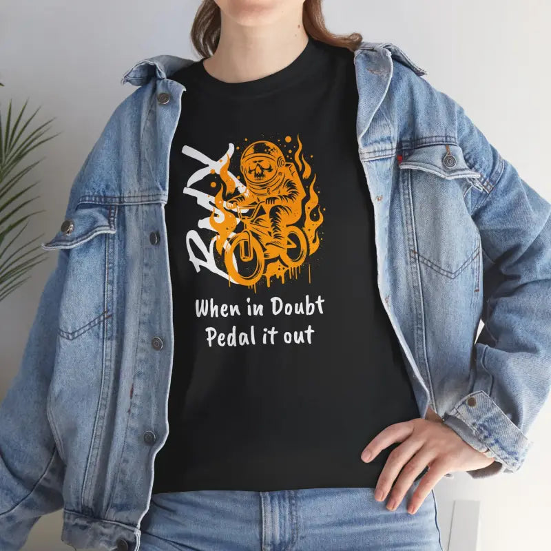 Trendy Unisex T-Shirt - BMX Pedal It Out Crew Neck - DipaliZ