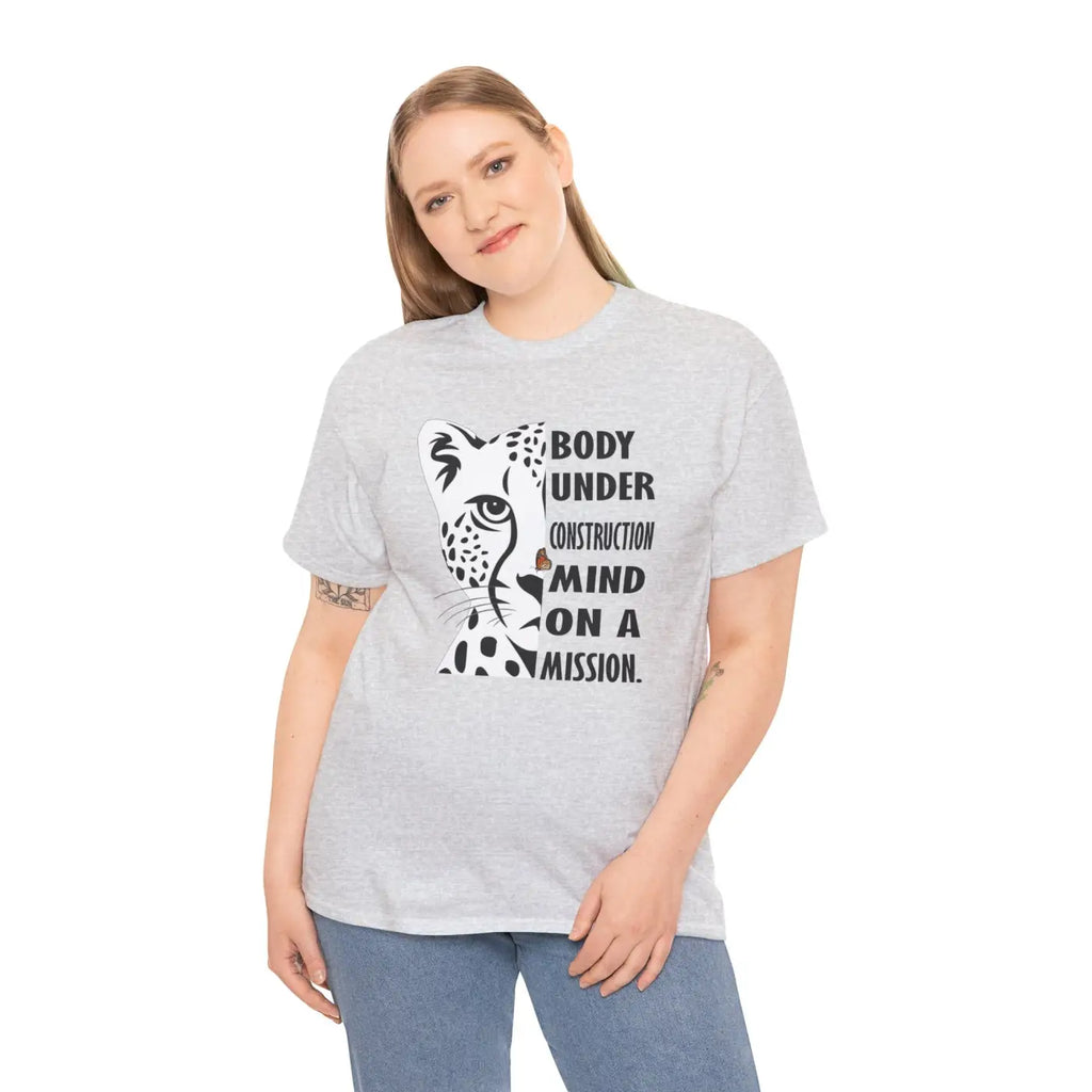 Leopard Unisex Heavy Cotton Tee - Tear-Away Label - DipaliZ