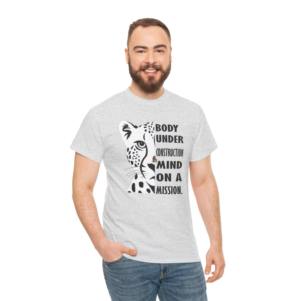 Leopard Unisex Heavy Cotton Tee - Tear-Away Label - DipaliZ
