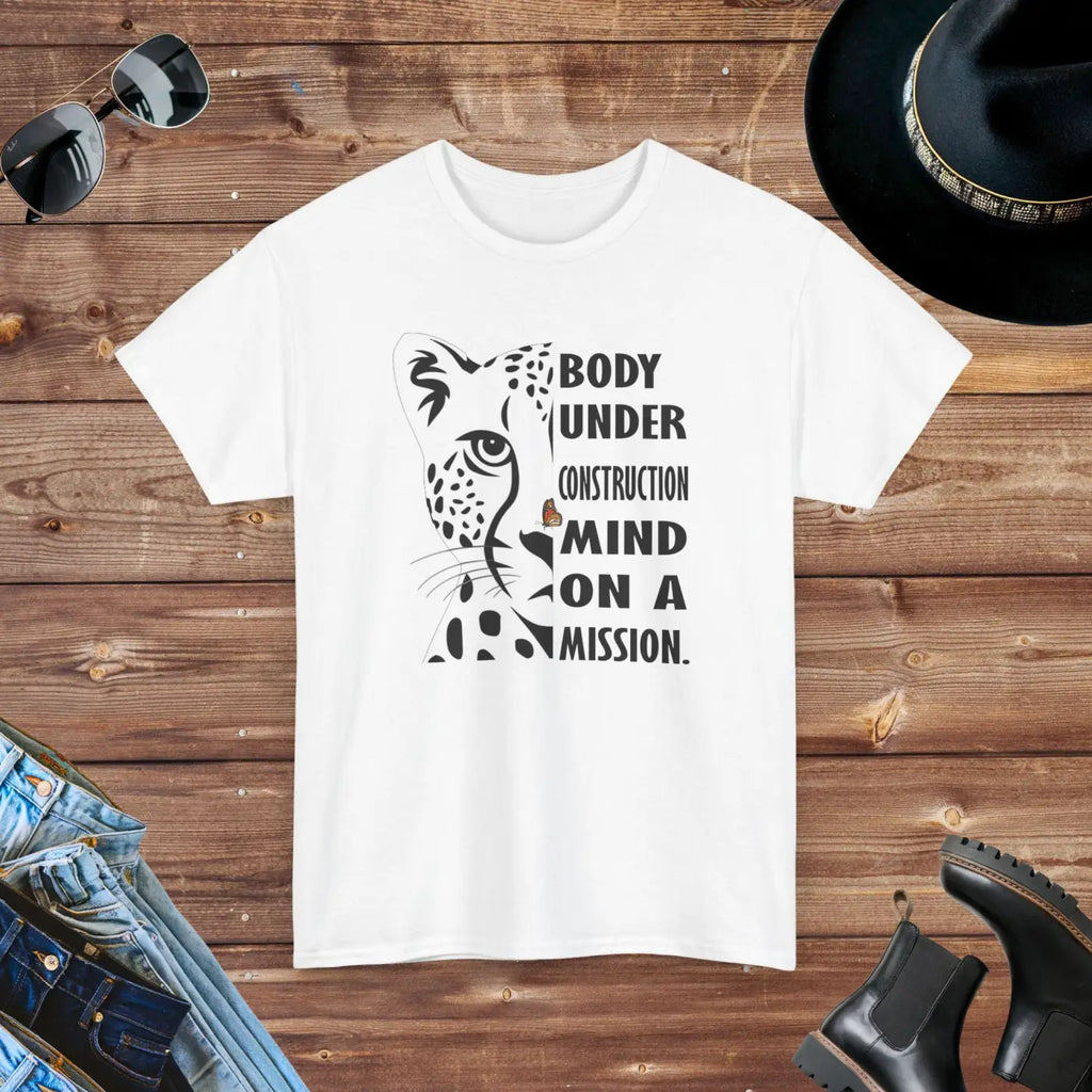 Leopard Unisex Heavy Cotton Tee - Tear-Away Label - DipaliZ
