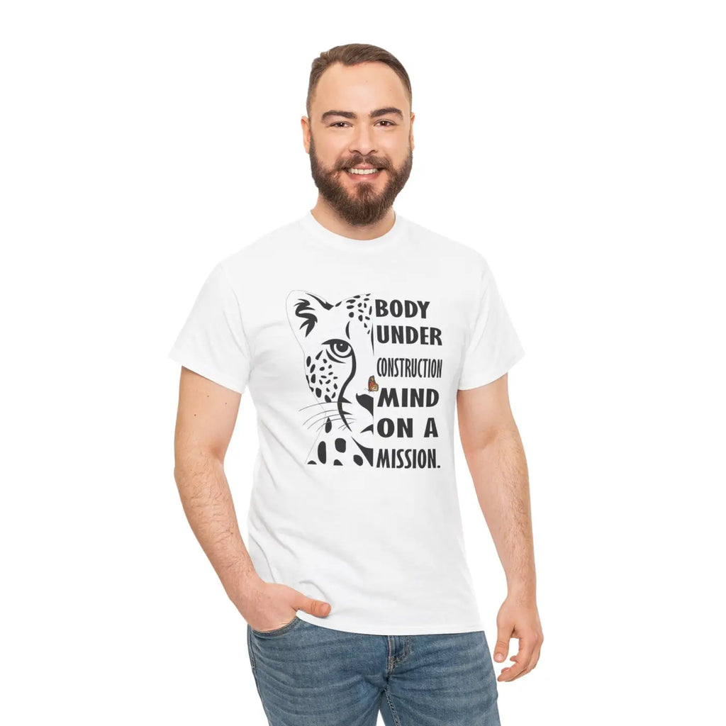 Leopard Unisex Heavy Cotton Tee - Tear-Away Label - DipaliZ