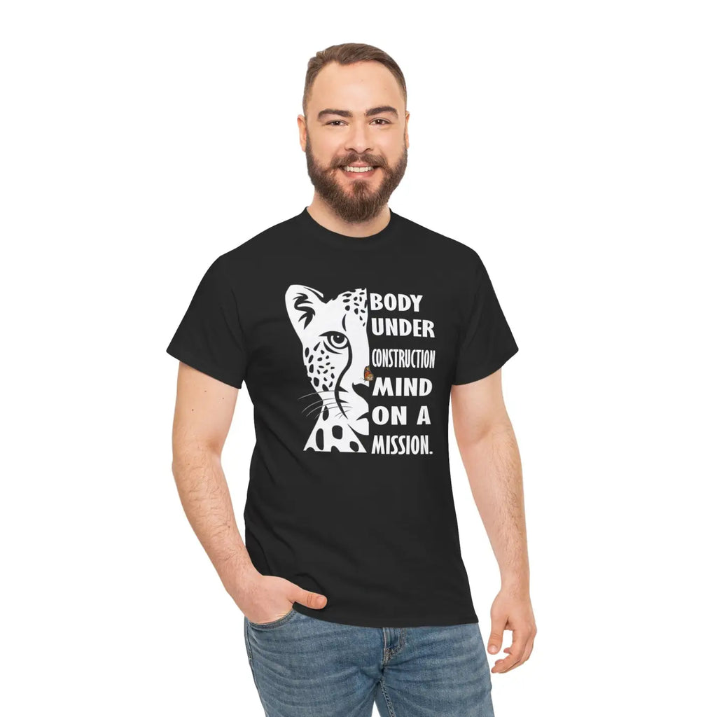 Leopard Unisex Heavy Cotton Tee - Tear-Away Label - DipaliZ