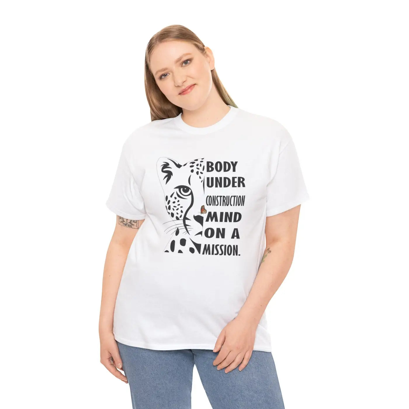 Leopard Unisex Heavy Cotton Tee - Tear-Away Label - DipaliZ