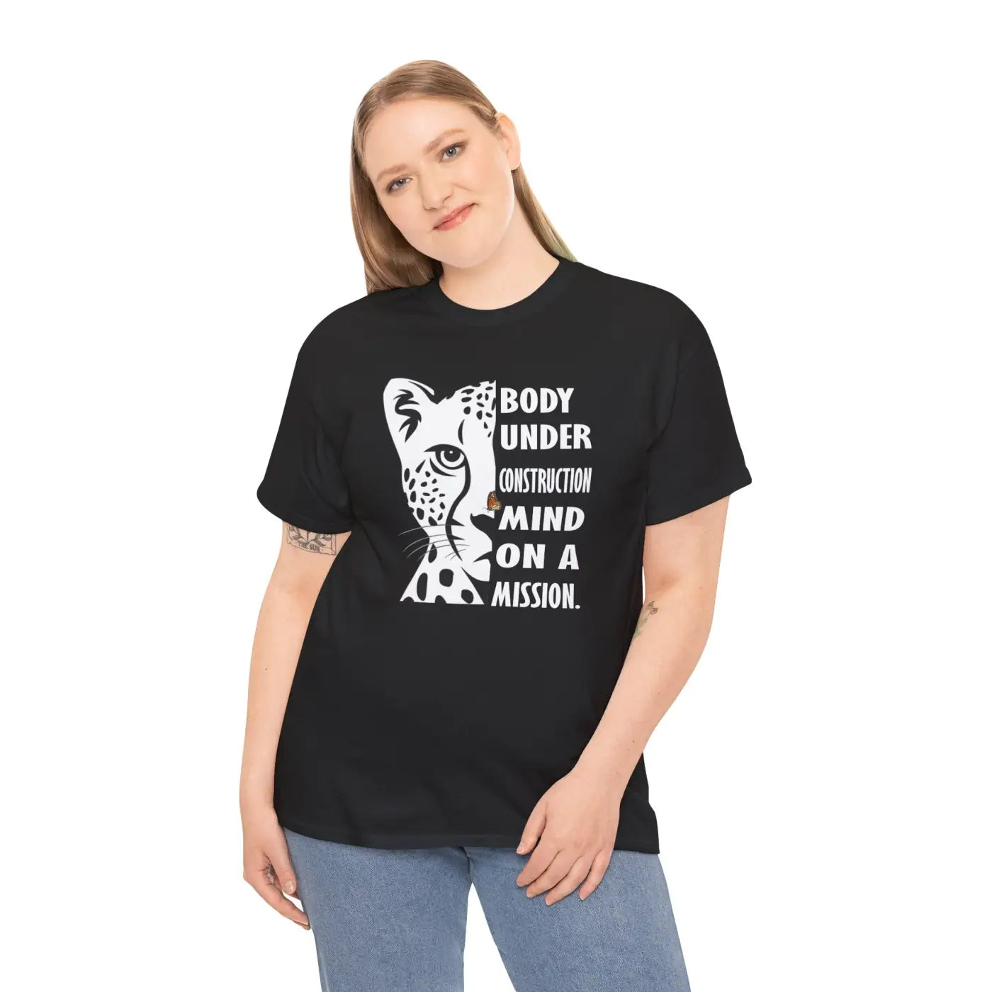 Leopard Unisex Heavy Cotton Tee - Tear-Away Label - DipaliZ
