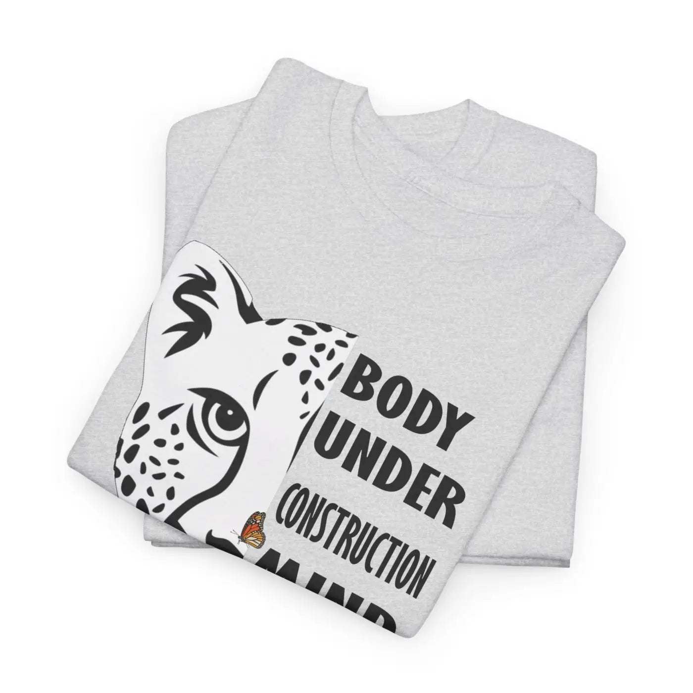 Leopard Unisex Heavy Cotton Tee - Tear-Away Label - DipaliZ