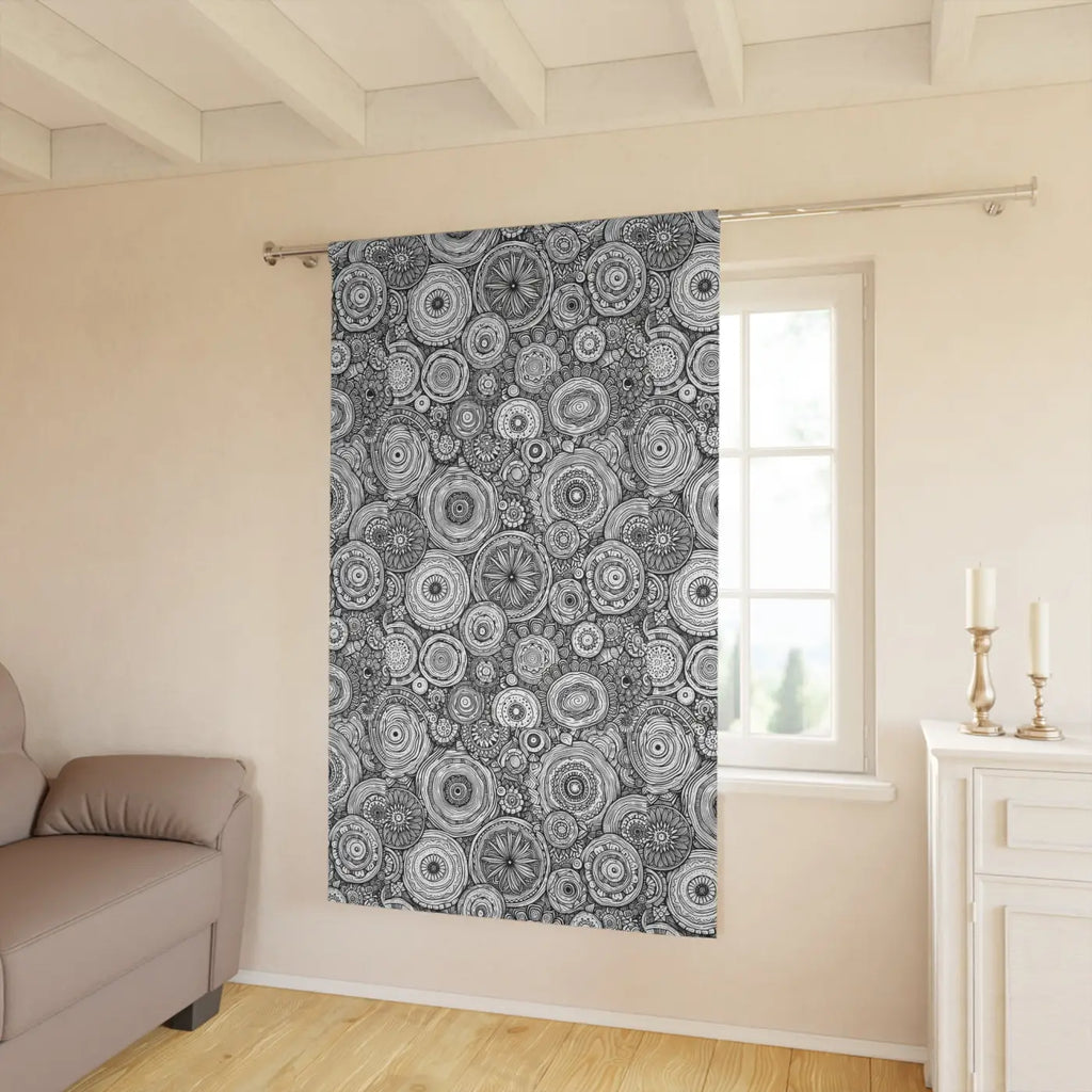 Trees Window Curtain - Bohemian Annual Rings Home Decor - DipaliZ