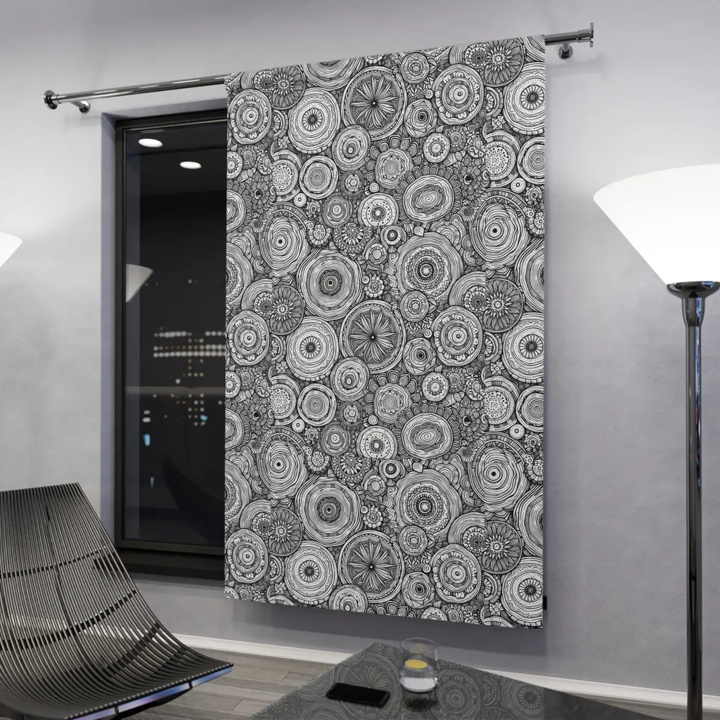 Trees Window Curtain - Bohemian Annual Rings Home Decor - DipaliZ