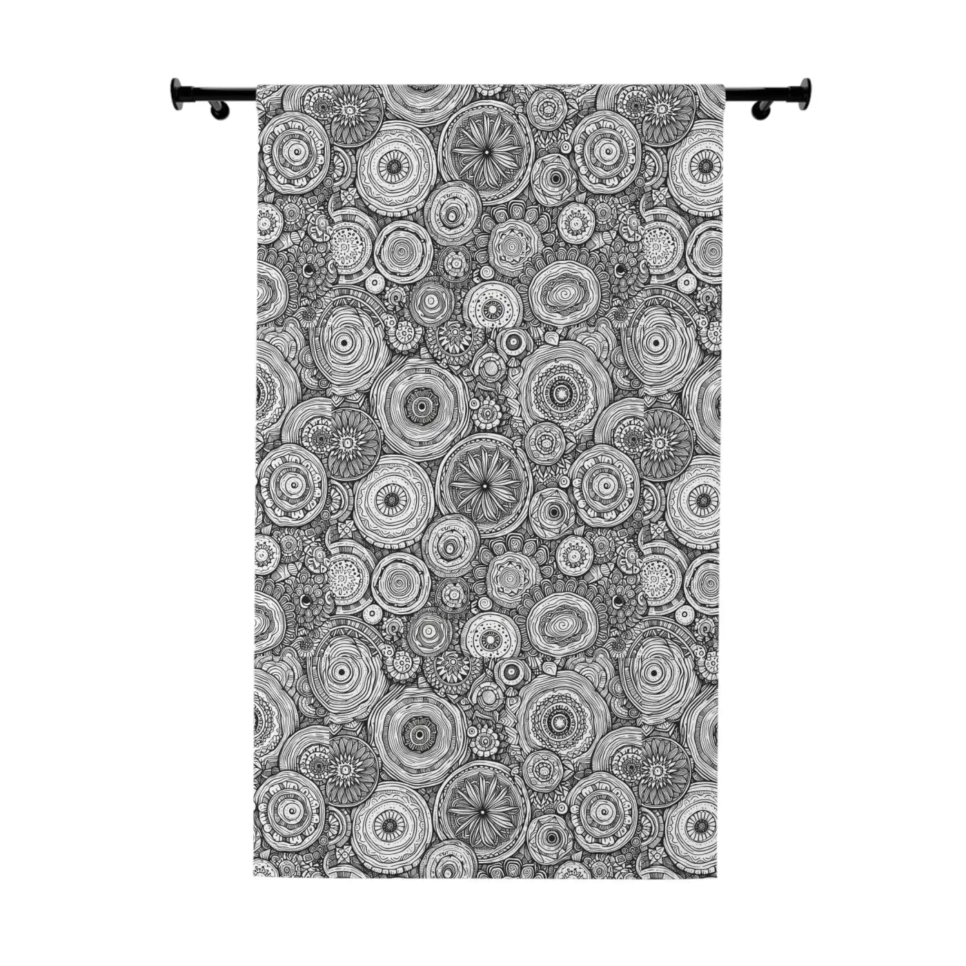 Trees Window Curtain - Bohemian Annual Rings Home Decor - DipaliZ