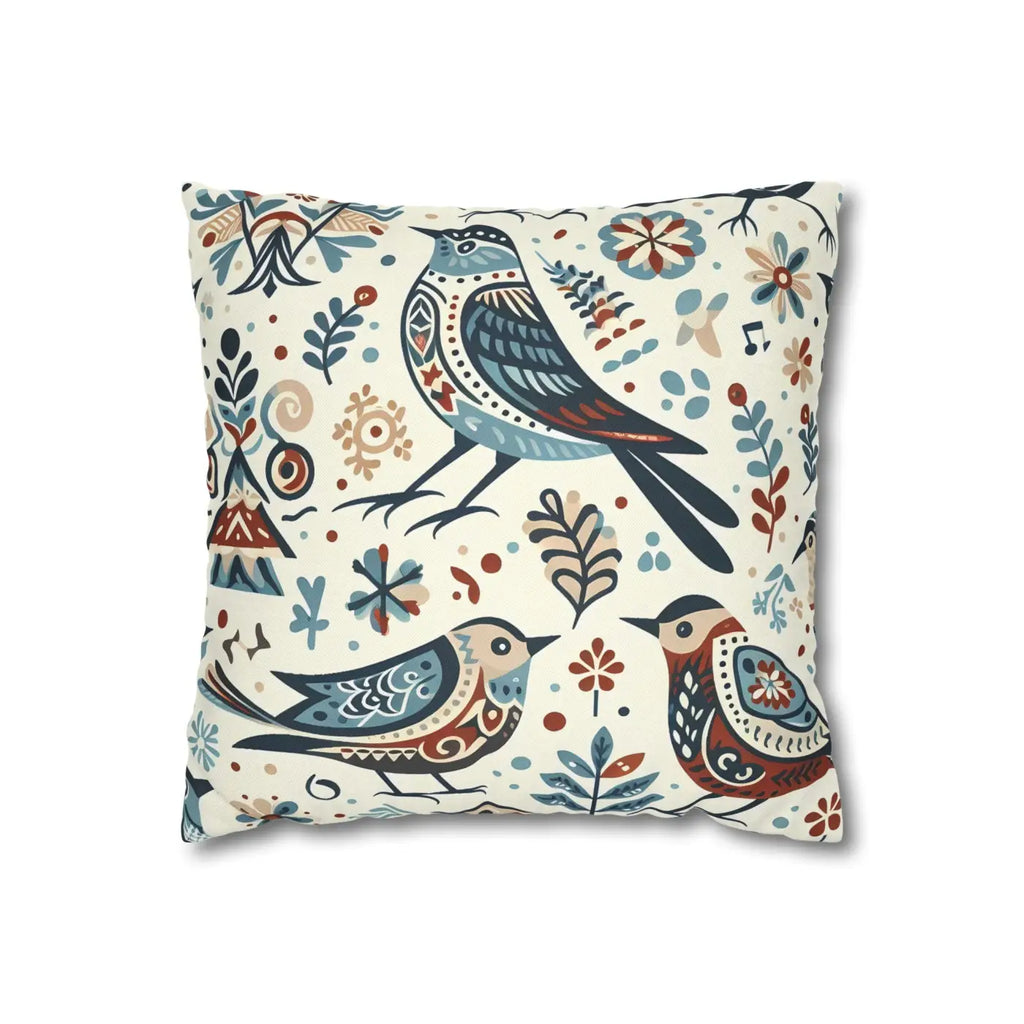 Bohemian Bird Print Pillowcase - Decorative Spun Polyester - DipaliZ