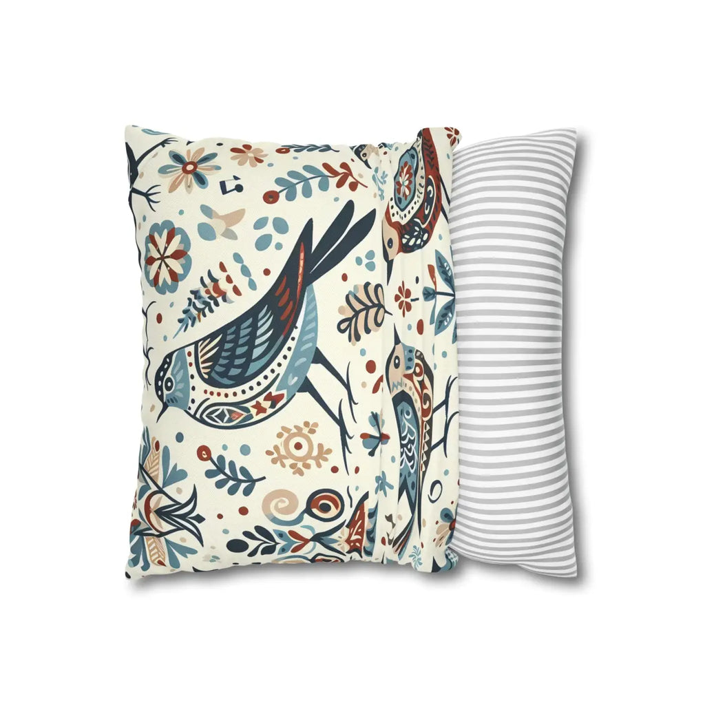 Bohemian Bird Print Pillowcase - Decorative Spun Polyester - DipaliZ