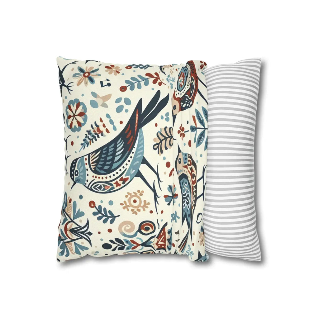 Bohemian Bird Print Pillowcase - Decorative Spun Polyester - DipaliZ