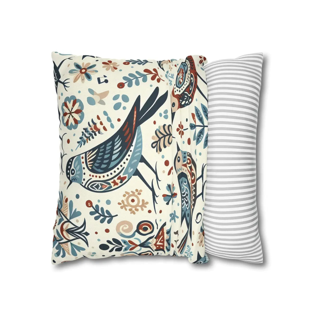 Bohemian Bird Print Pillowcase - Decorative Spun Polyester - DipaliZ