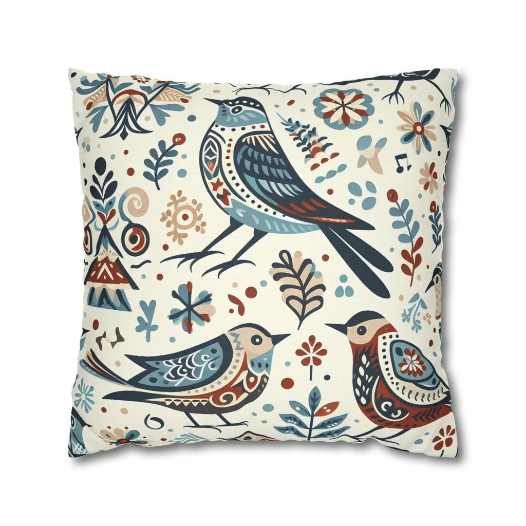 Bohemian Bird Print Pillowcase - Decorative Spun Polyester - DipaliZ