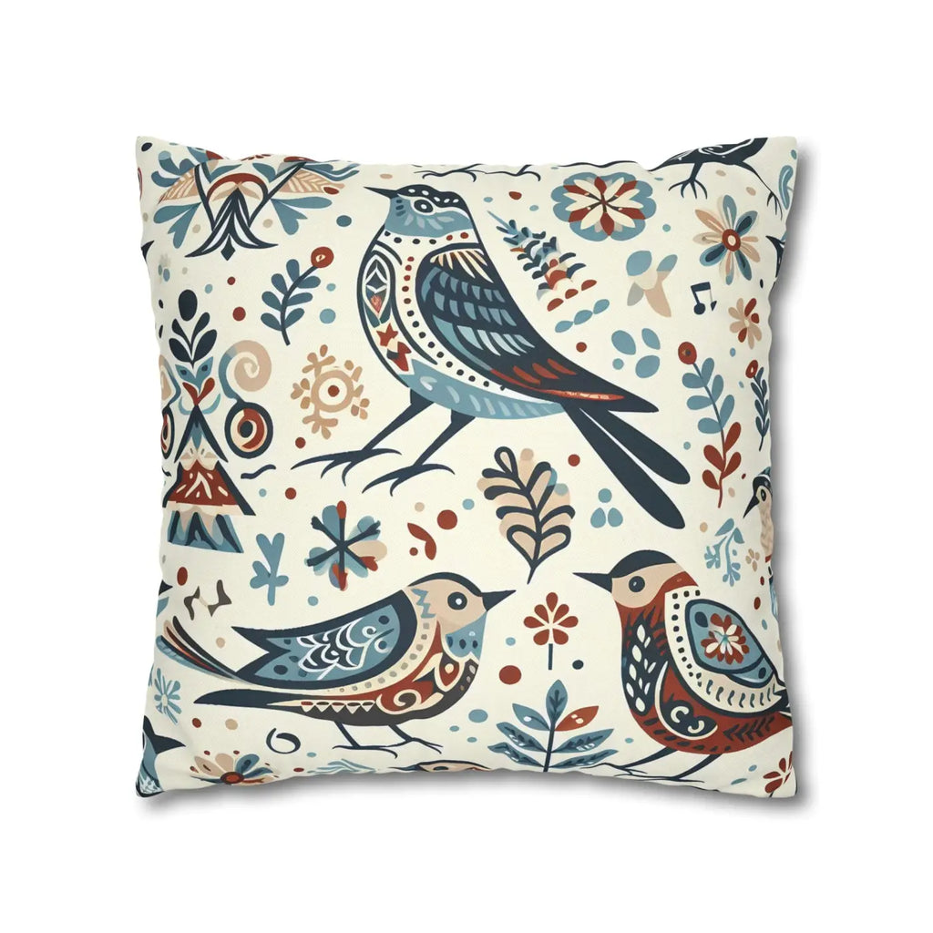 Bohemian Bird Print Pillowcase - Decorative Spun Polyester - DipaliZ