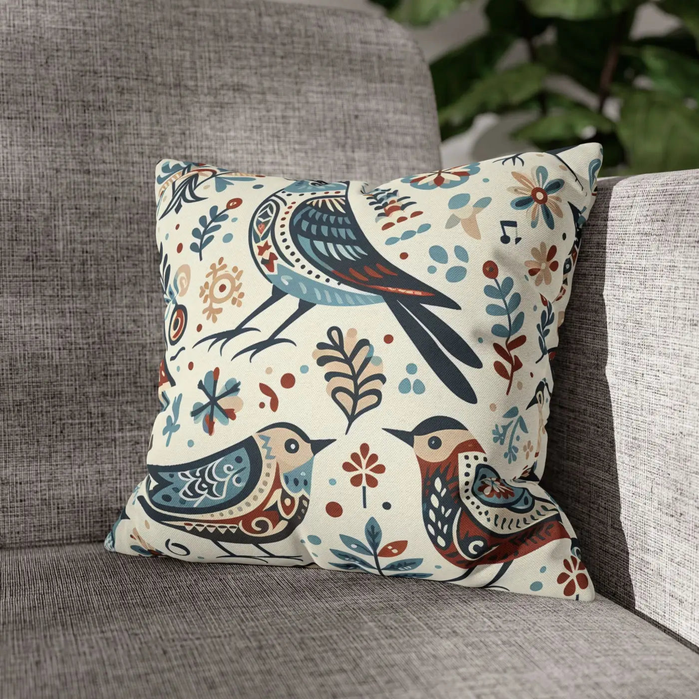 Bohemian Bird Print Pillowcase - Decorative Spun Polyester - DipaliZ