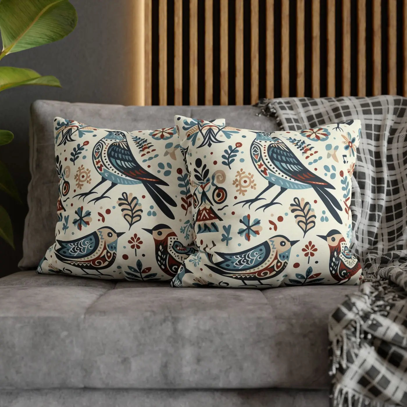 Bohemian Bird Print Pillowcase - Decorative Spun Polyester - DipaliZ