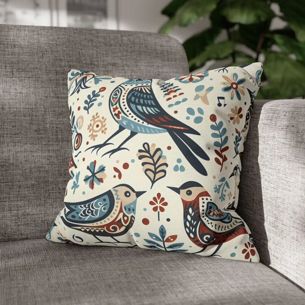 Bohemian Bird Print Pillowcase - Decorative Spun Polyester - DipaliZ