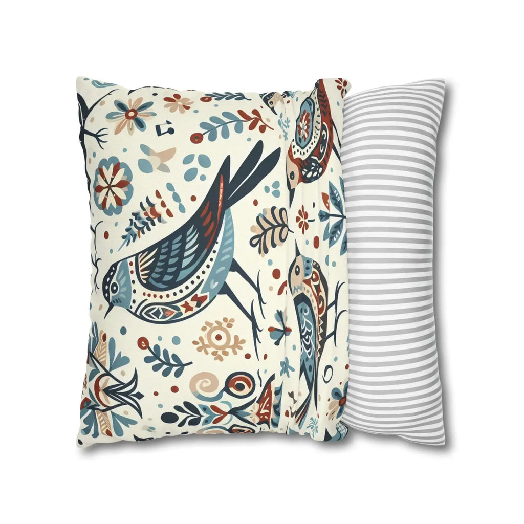 Bohemian Bird Print Pillowcase - Decorative Spun Polyester - DipaliZ