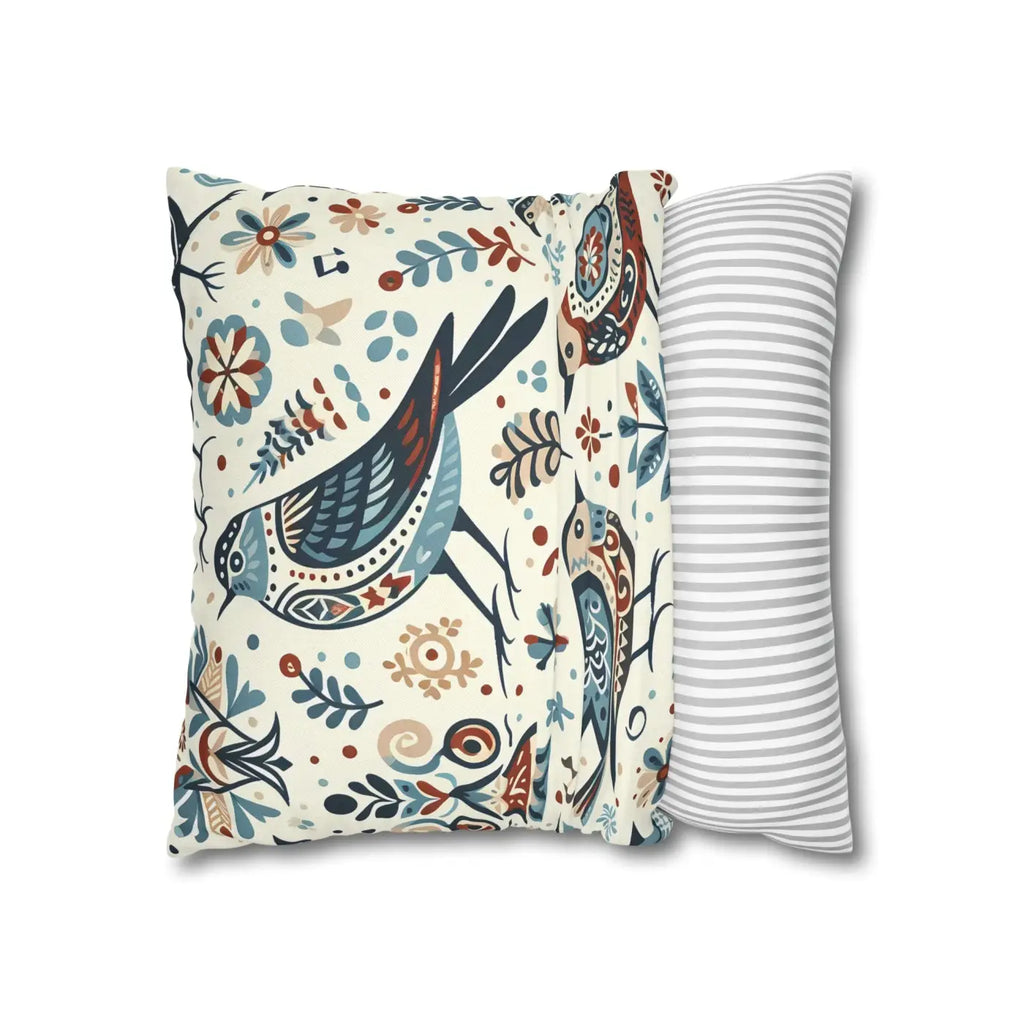 Bohemian Bird Print Pillowcase - Decorative Spun Polyester - DipaliZ